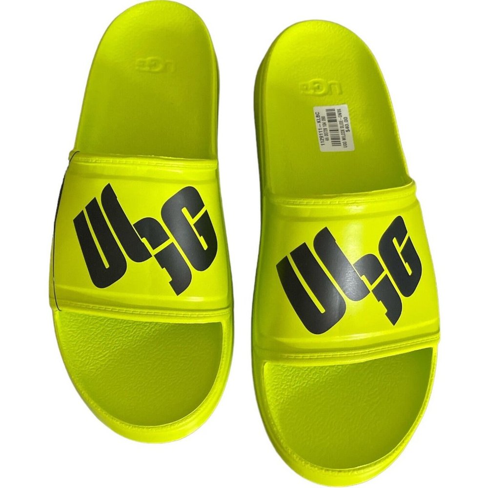 Men’s Slides Size 13 Wilcox Broken Logo Slide Lemon/ Black